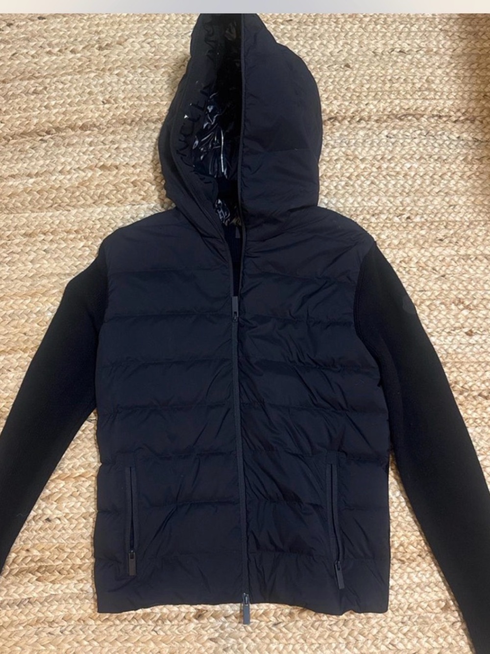 Moncler Black Hooded Quilted Puffer Jacket